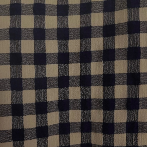 Blue and White Boxy Tiered Short Sleeve Top - Picture 4 of 4